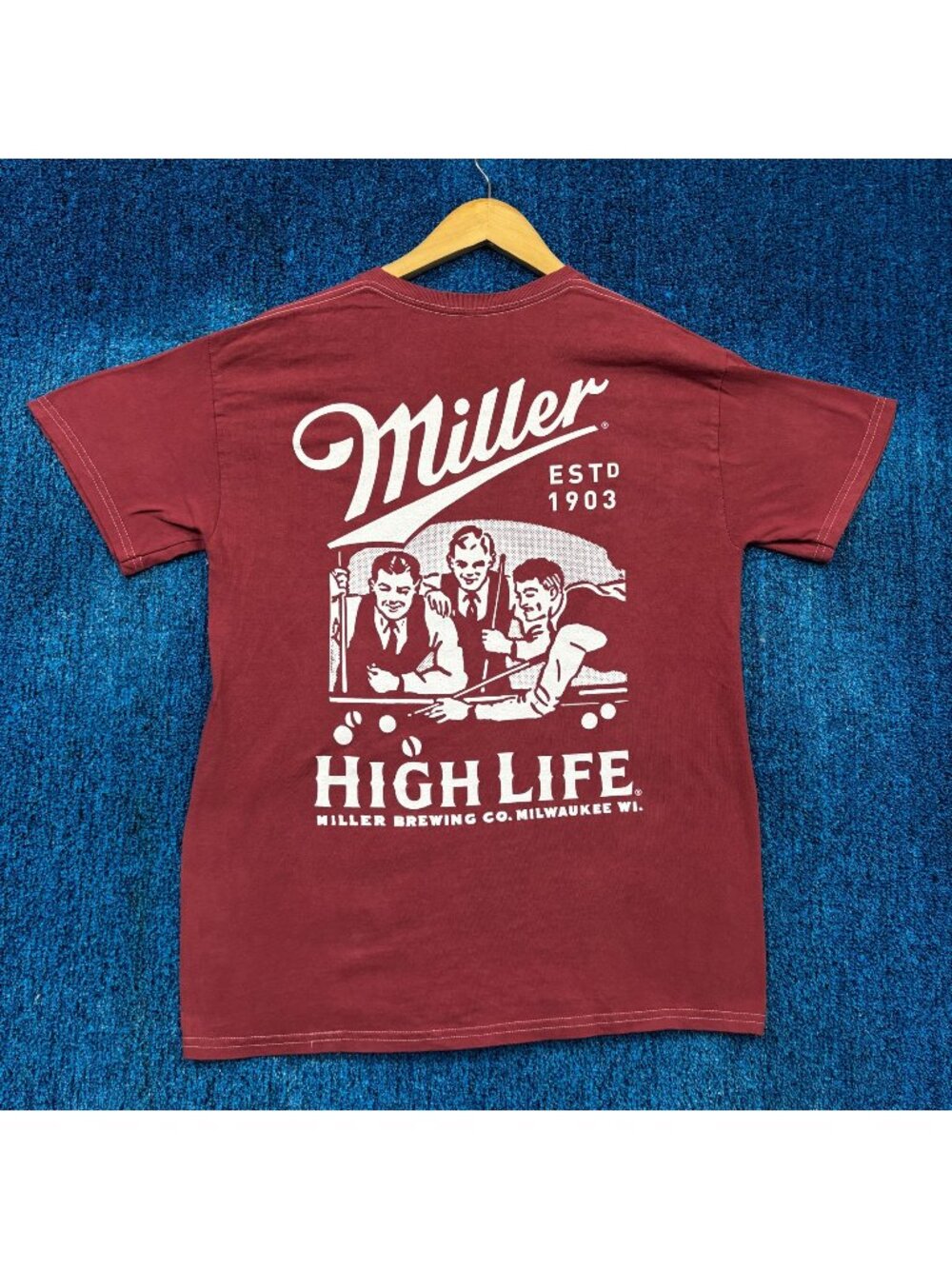 Miller High Life Billiards Pool Hall Miller Brewing Co Tee M